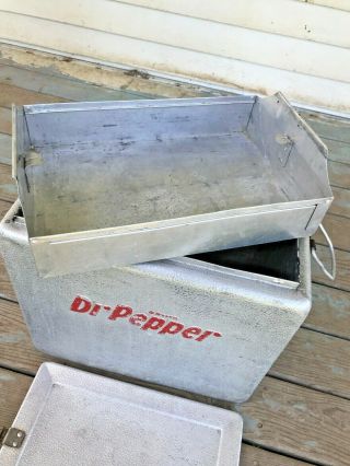 Vintage Dr.  Pepper Metal Cooler Ice Box Antique Ice Chest Rare Hard To Find 8