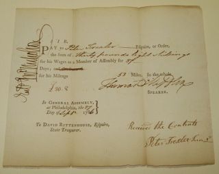 1786 Pennsylvania Thomas Mifflin Signed Document Peter Trexler Northampton Cnty