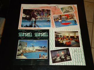 Vintage Sea Gull Hotel Brochure Envelope & Tariff 21st & Collins Ave Miami Beach