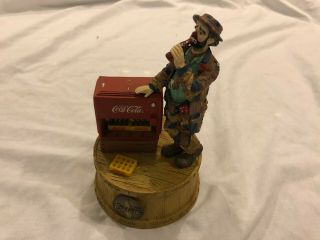 Vintage Coca - Cola Cooler & Hobo Figure Figurine Ceramic Rare