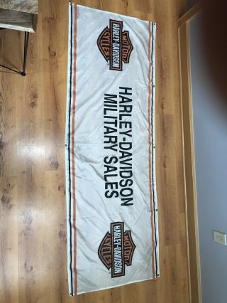 Vintage Harley Davidson Military Sales Sign Banner Flag Rare 3