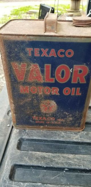 Texaco Valor Motor Oil Can 2 Gallon