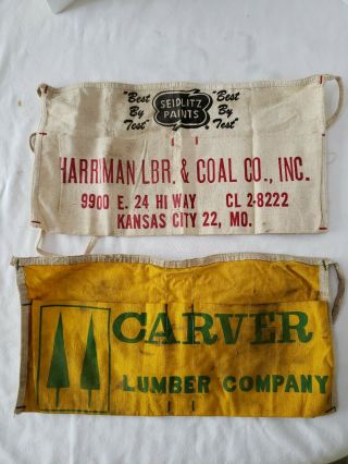 2 Vintage Advertising Nail Pouches - Seidlitzpaints & Carver Lumber Co.