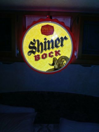 Shiner Bock Led Lighted Beer Bar Sign Bottle Cap Sign Beer Signaprox.  16 " X16 "