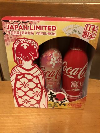 Japan Coca Cola 2019 Sakura Tokyo Mt.  Fuji Japam Limited Full Bottle Set W/box