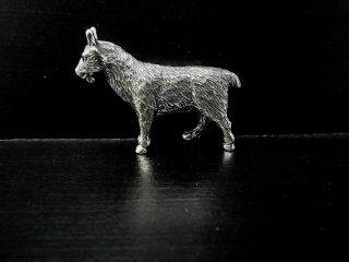 925 Solid Sterling Silver Goat Animal Model Figurine Figure Hallmarked
