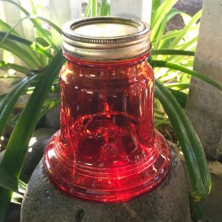 Antique/vintage Kerr Special Run U.  S.  Bicentennial Fruit Jar.  Red & Bell Shaped