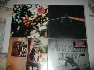 4 - Pink Floyd Lps - Dark Side Of The Moon - - W/posters - - Obscurred - Ummagumma - 2x