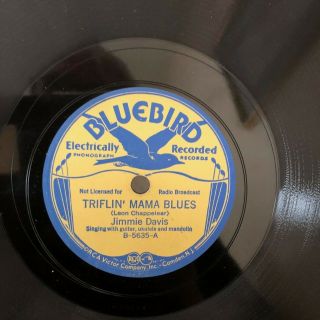 Country Jimmie Davis Bluebird 5635 Alimony Blues/ Triflin Mama Blues - Near