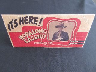 1950 Hopalong Cassidy Picture Card Gum Easel Back Advertising Sign RARE 5