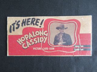 1950 Hopalong Cassidy Picture Card Gum Easel Back Advertising Sign RARE 6