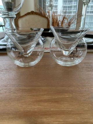 Stork Club Glass Martini Cooler Double Glasses Pair Very Rare