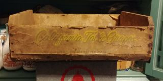 Vintage Antique Wood Table Grapes California Fruit Crate Box McCloskey Bros. 3