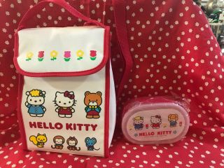 Hello Kitty Insulated Lunch Bag With/lunch Container.
