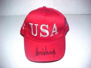 President Donald Trump Hand Signed Campaign Hat Usa Autographed