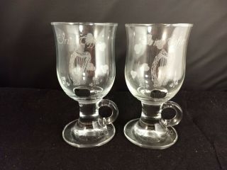Set Of 2 Eamon Irish Coffee Glasses - Harp And Shamrock Design