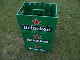 3 X Heineken 24 Bottle Beer Crates Man Cave Garden Home Brew Uk Postage