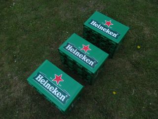 3 x Heineken 24 bottle Beer Crates Man Cave Garden Home Brew UK POSTAGE 4