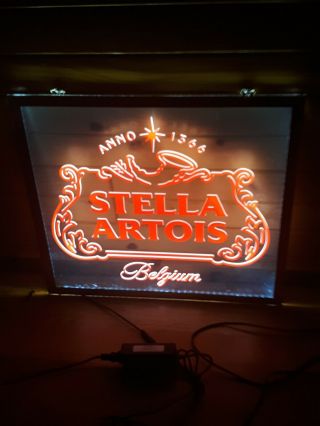 Stella Artois Belgium Opti Led Neo Neon Beer Sign Light Bar Man Cave 1366.