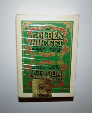 3064 QTY 4 Retired GOLDEN NUGGET CASINO Las Vegas Green Playing Cards 4