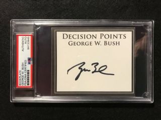 President George W.  Bush Signed Name Plate - Psa Authenticated Read Disc