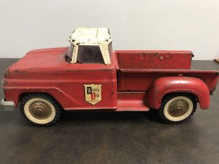 Vintage Tonka Red And White Pick Up Truck Western Auto Toy