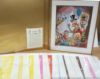 Lg Folio Gold Plate Edition Progressive Proof Prints Signed Carl Barks Disney