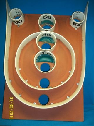 Skee Ball Target Board W/100 Point Score Holes Plastic Ball Score Assembly