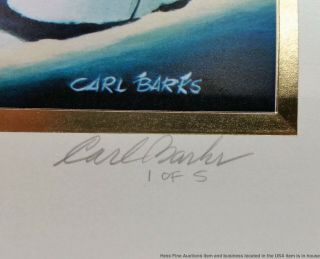 Signed Carl Barks Progressive Prints Lithograph Folio Gold Plate Edition 2