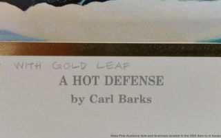 Signed Carl Barks Progressive Prints Lithograph Folio Gold Plate Edition 6