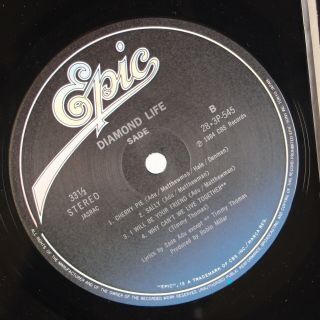 SADE: Diamond Life JAPAN 28 - 3P - 545 Epic Soul Vocals w/ Insert Vinyl LP Import 4