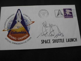Sts 1 Launch Ksc Orig.  Signed Young/crippen,  Space