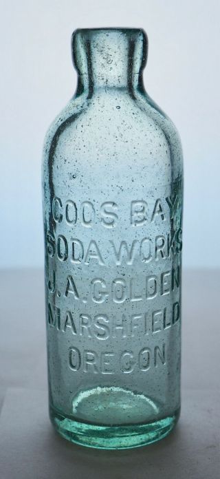 Old Hutch Hutchinson Soda Bottle Coos Bay – J.  A.  Golden Marshfield Or - Or0029