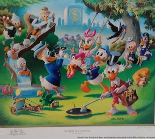 Pencil Signed Carl Barks Walt Disney Gold Plate Edition Lithograph Duck 4