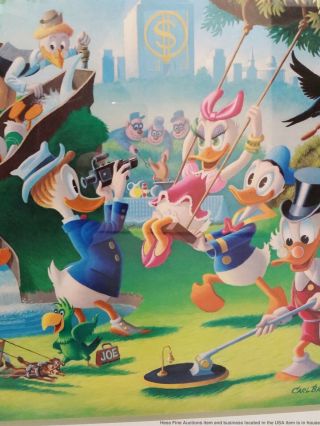 Pencil Signed Carl Barks Walt Disney Gold Plate Edition Lithograph Duck 5