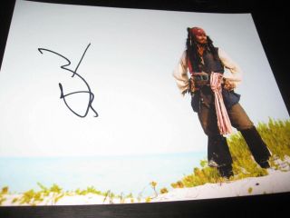 Johnny Depp Signed Autograph 8x10 Photo Pirates Of The Caribbean Promo Ny X1