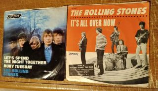 2 Rolling Stones 45s In Picture Sleeves It 