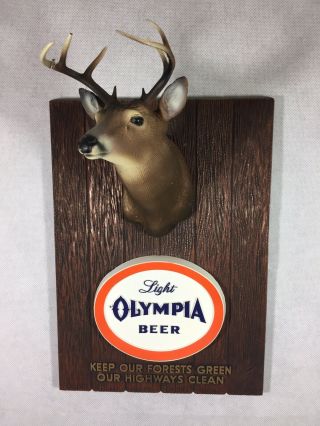 Vintage Olympia Beer Deer Sign 80 