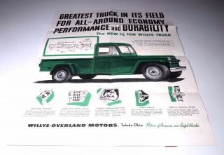 Willys Truck Paper Pamphlet Advertisements Poster
