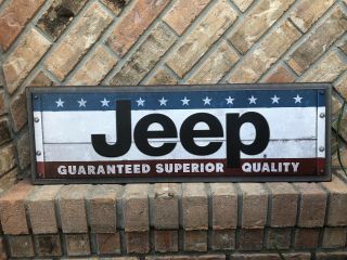 Jeep Metal Embossed Sign Guaranteed Quality Large 30”x10”