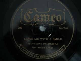 78 Rpm - Cameo 200 - Arthur Lange Velvetone Orchestra - The Sheik (of Araby) Jazz 1922