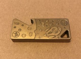 Brass Or Bronze Bottle Opener With Moon And Rocket Space Scene - Make Offer