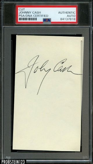 Johnny Cash Signed 3x5 Cut Autographed Psa/dna Auto