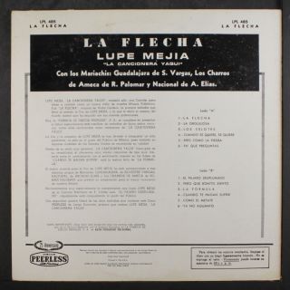 LUPE MEJIA: La Cancionera Yaqui: La Flecha LP (yellow wax,  sl tape residue oc, 2