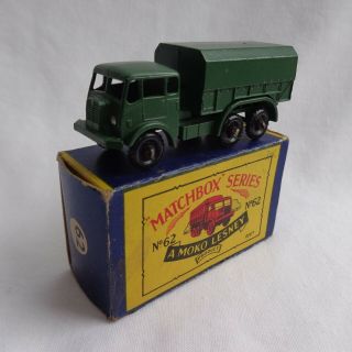 Vintage Matchbox Lesney Moko No62 Aec General Service Lorry Army Vnm Boxed