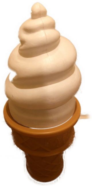 Large Safe - T Cup Vanilla Soft Serve Ice Cream Cone Bank Display Blow Mold
