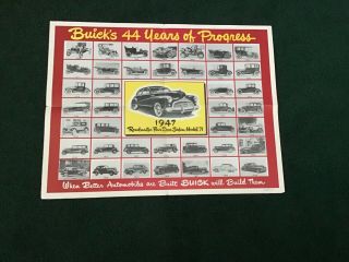 Vintage Automobile Poster.  Buick’s 47 Years Of Progress.  1950 Buick Roadmaster