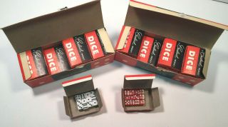 Vintage Crisloid 20 Boxes Nos Red & White Dice 288 Total Old Stock 3/8 "