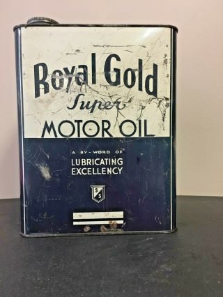 Vintage Royal Gold Motor Oil Can
