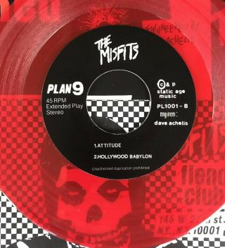 Misfits Bullet 7” Translucent Red Vinyl - Unofficial